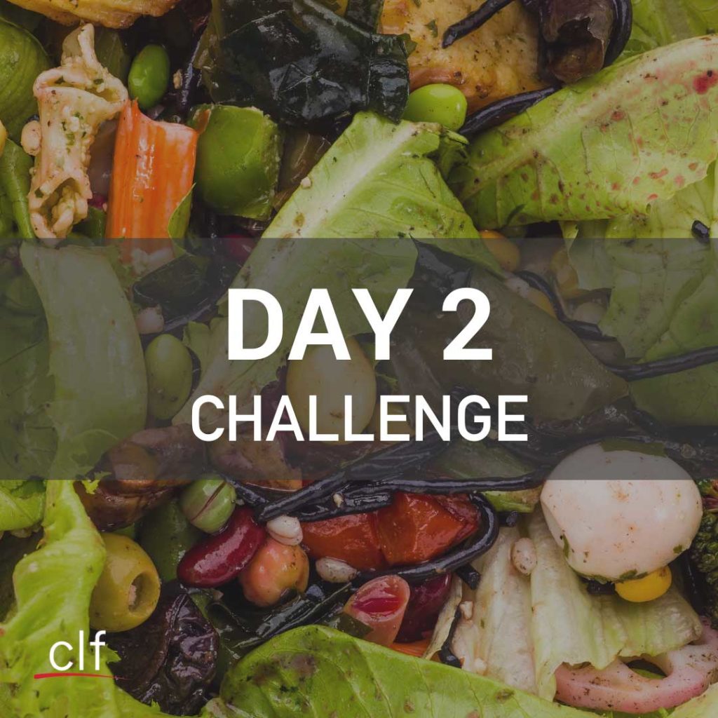 food waste with text day 2 challenge