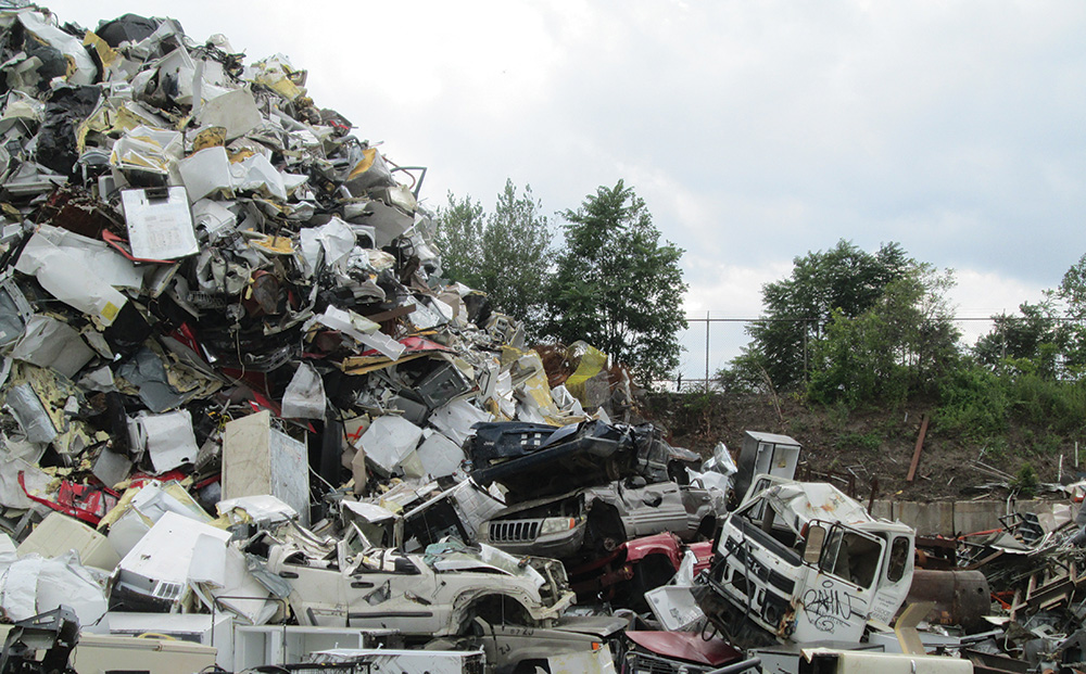 Pile of metal waste at Schnitzer Steel